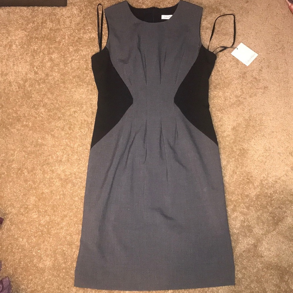 Calvin Klein Black and Grey Dress